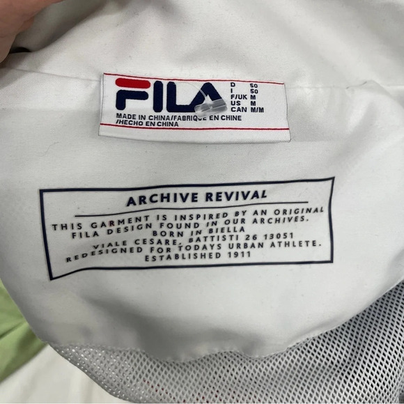 Fila Slade Track Jacket Men Logo Spell Out Red White Blue USA Windbreaker med - Picture 16 of 16